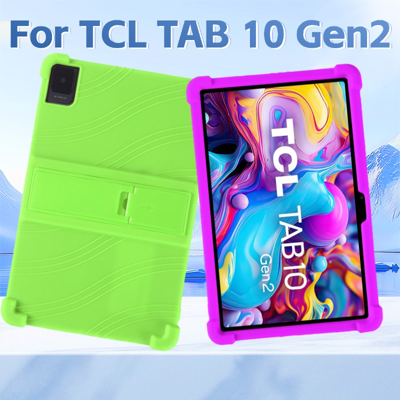 Tcl Tablet Accessories - غطاء سيليكون سميك كورنرز مع مسند