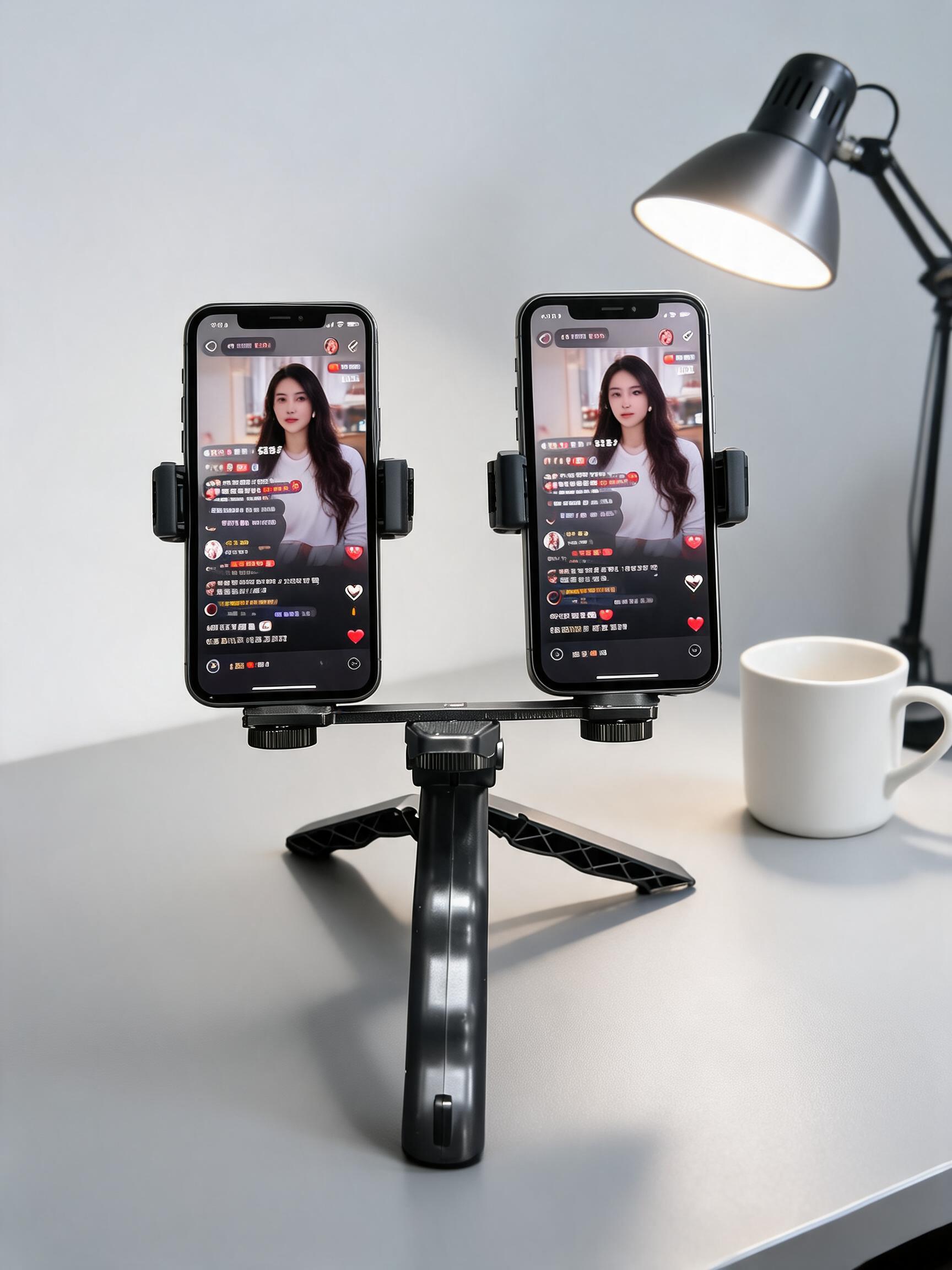 Ulefone Tablet Accessories - حامل هاتف مزدوج للبث المباشر مع