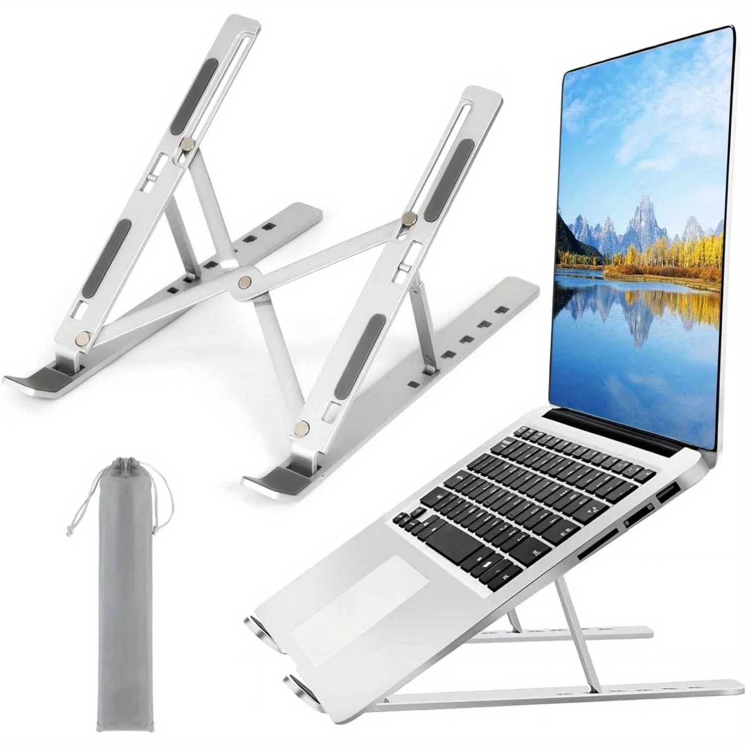 Cooling Stand Tablet - حامل كمبيوتر محمول من الألومنيوم قابل