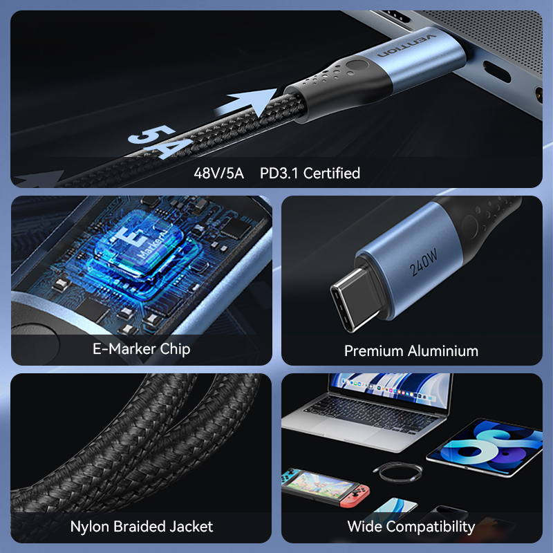 كابل فينتيون 240 واط من النوع  - مراجعة Ulefone Tablet Accessories وسعره