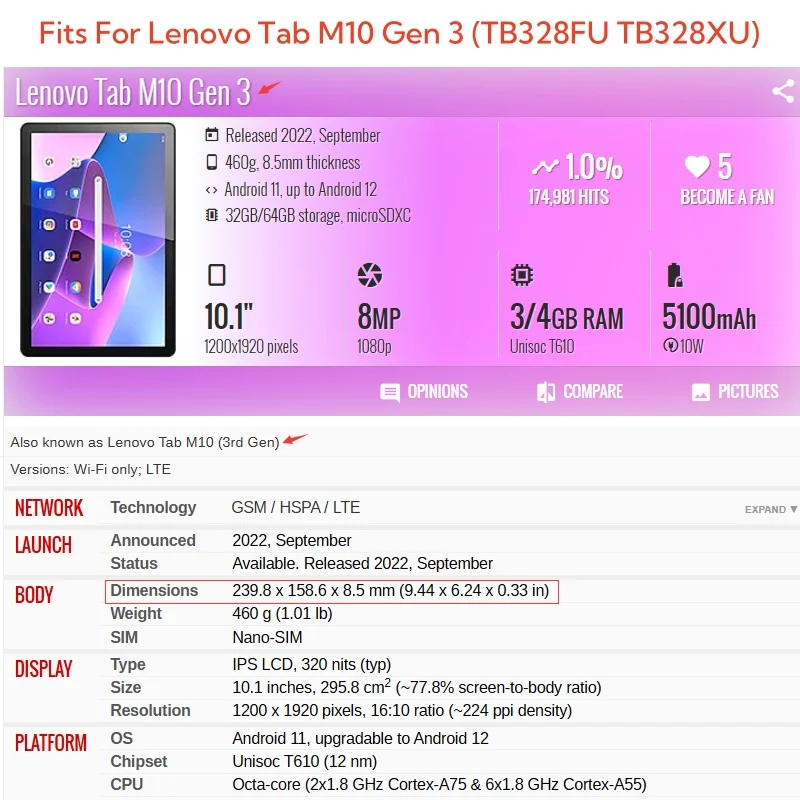 كابا لينوفو تاب M10 3rd Gen 10 - مراجعة Tablet Accessories Lenovo وسعره
